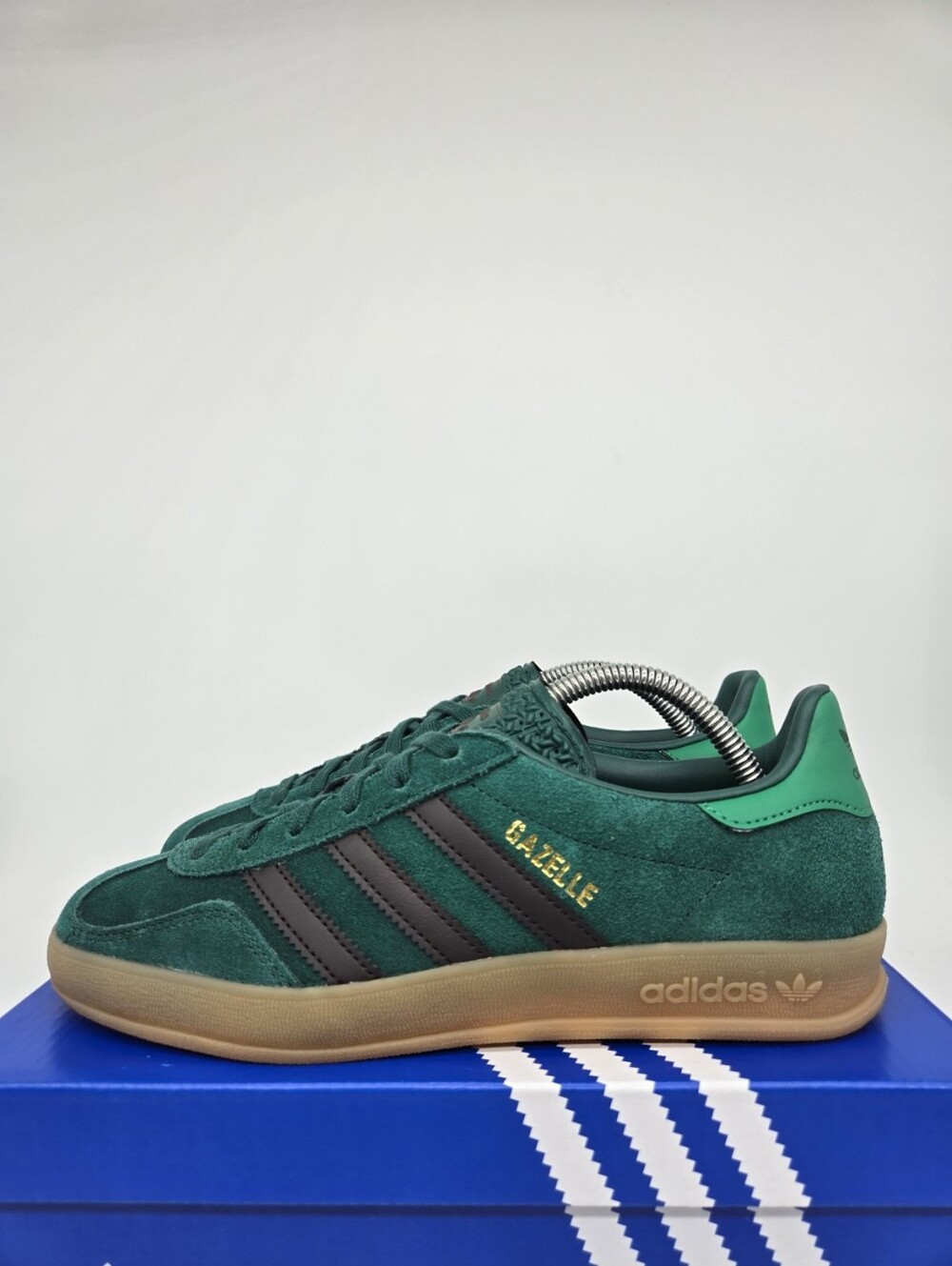 adidas Gazelle Indoor J Collegiate Green Aurora Coffee Shoes Size 5.5